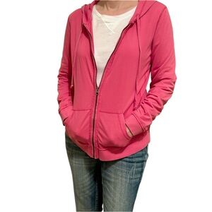 Barbie Pink Women’s Merona Large Zip Up Lightweight Hoodie Jacket w/Drawstrings.